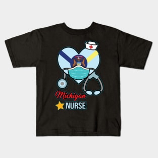 Michigan Nurse  - Love RN LPN CNA State Nursing Gift Kids T-Shirt